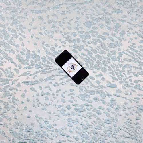 پارچه ژاکارد سیملی پلنگی رنگ آبی یخی 